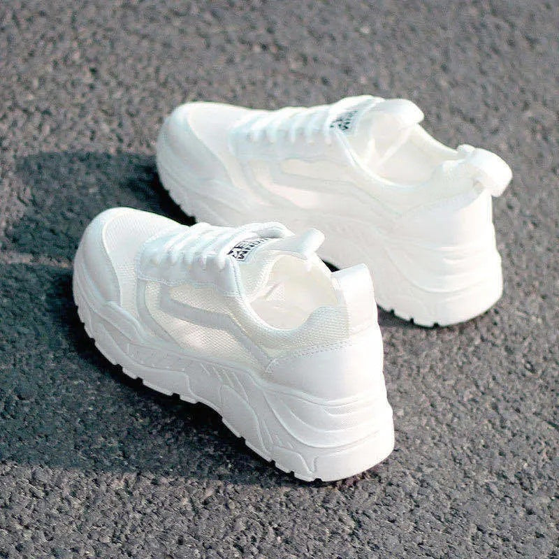 Levoire | Baskets À Lacets En Mesh Baskets Blanches Chaussures Pour Femmes Blanc