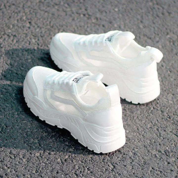 Levoire | Baskets À Lacets En Mesh Baskets Blanches Chaussures Pour Femmes Blanc