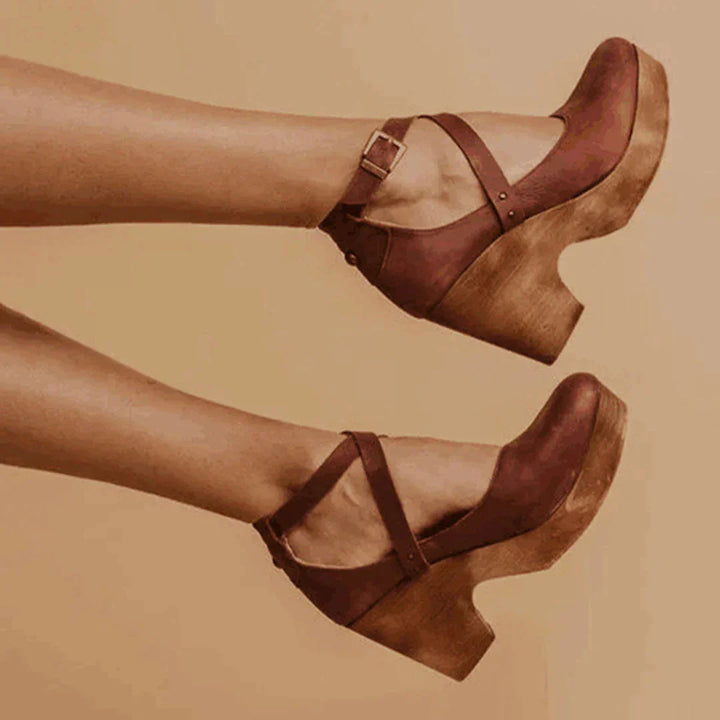 Levoire | Band De Cheville À Talons Compensés Chaussures Pour Femmes
