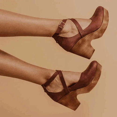 Levoire | Band De Cheville À Talons Compensés Chaussures Pour Femmes