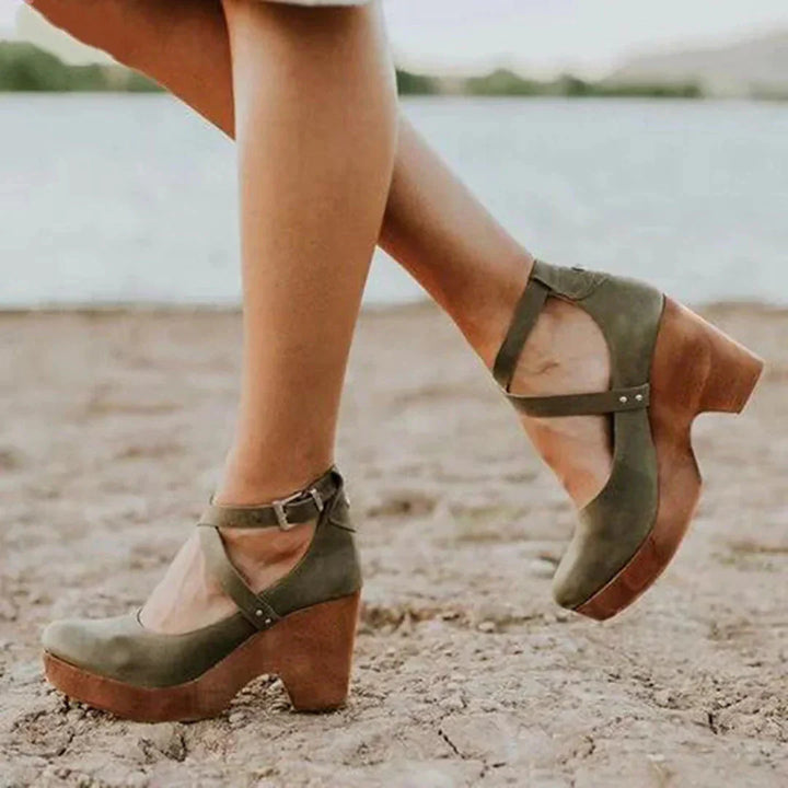 Levoire | Band De Cheville À Talons Compensés Chaussures Pour Femmes