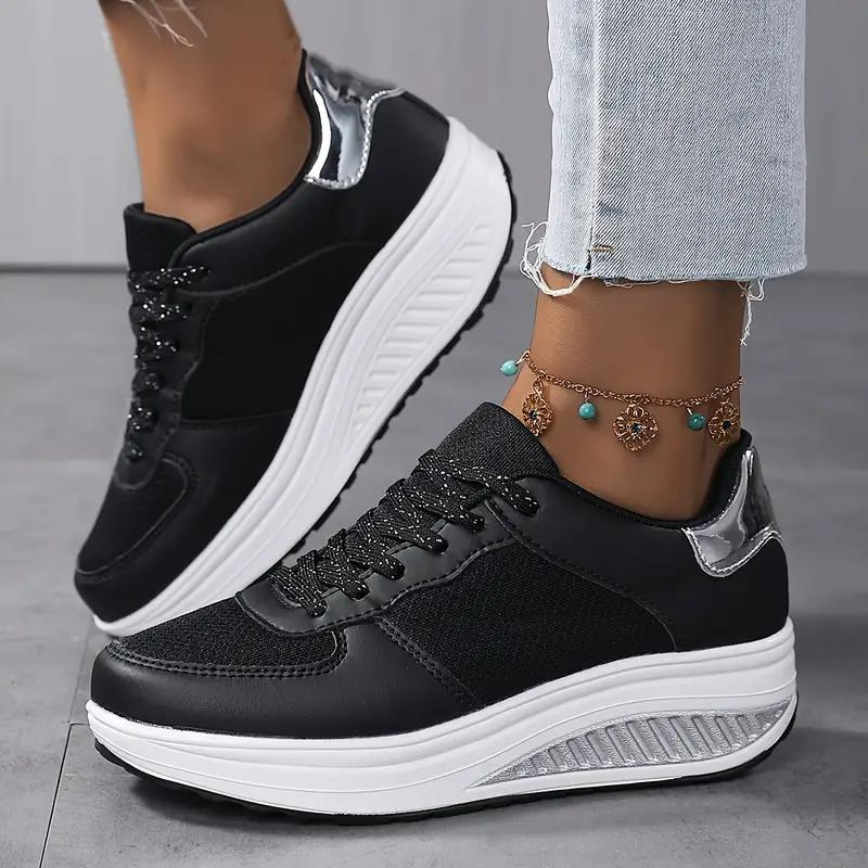 Levoire | Baskets, Confortables, Chaussures À Lacets, Chaussures Pour Femmes, Baskets En Mesh Noir