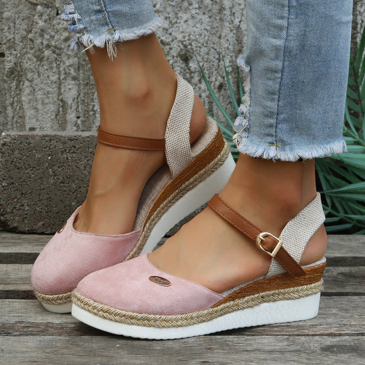 Levoire | Sandales À Lanières De Cheville Espadrilles Orthopédiques Sandales Pour Dames Rosa