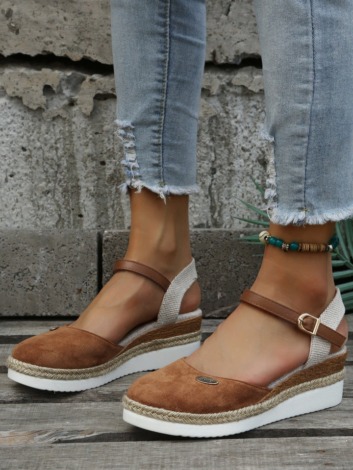 Levoire | Sandales À Lanières De Cheville Espadrilles Orthopédiques Sandales Pour Dames Braun