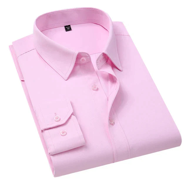 Levoire | Chemise Formelle À Manches Longues Pour Hommes Avec Poche Rosa