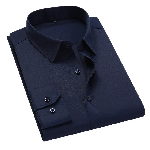 Levoire | Chemise Formelle À Manches Longues Pour Hommes Avec Poche Bleu foncé