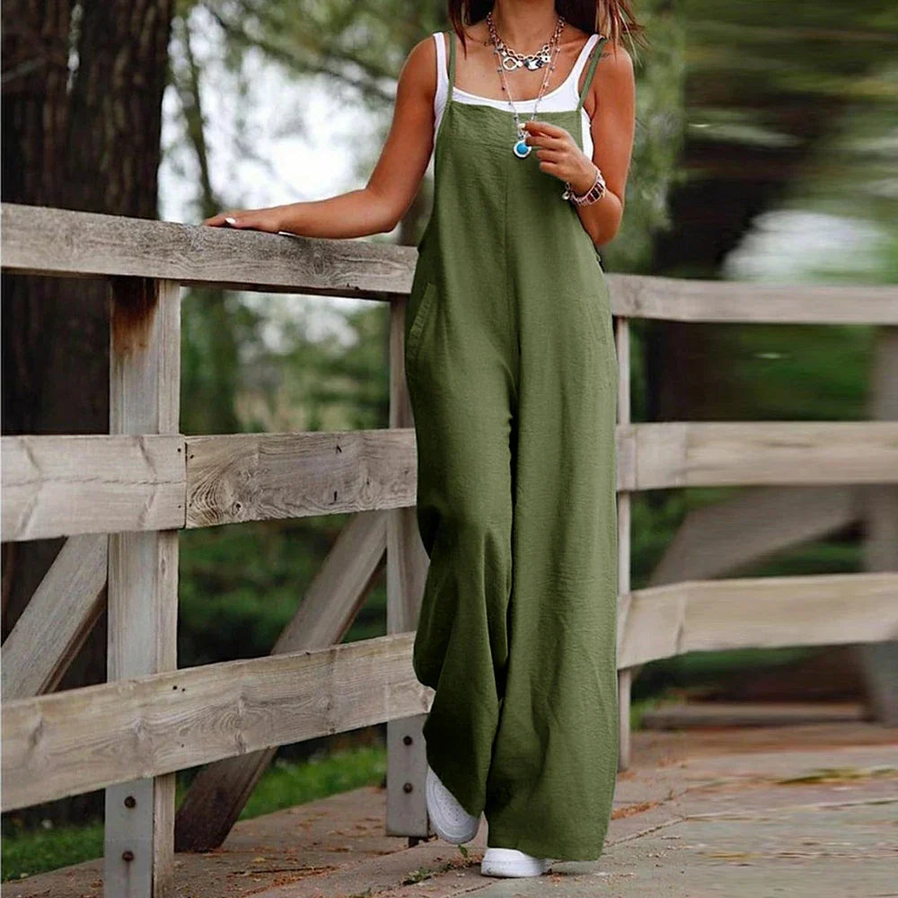 Levoire | Combinaison Confortable Et Style Pantalons Amples Femmes Vert