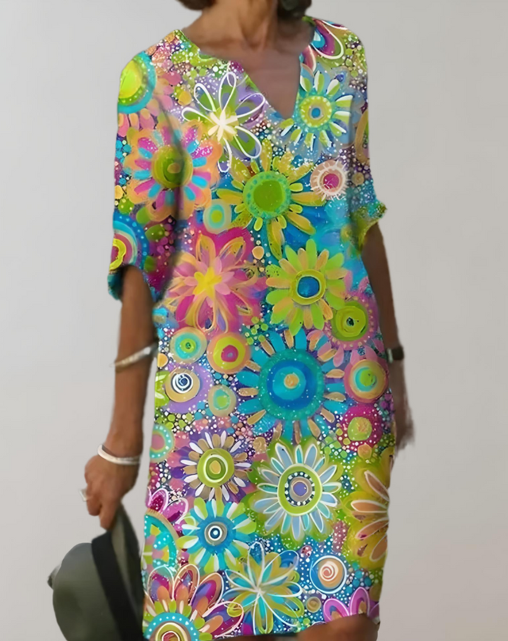 Levoire | Robe D'Été Imprimé Floral Légère Polyester Vert