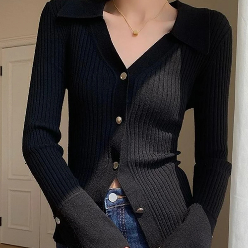 Levoire | Style Uni Veste Tricotée