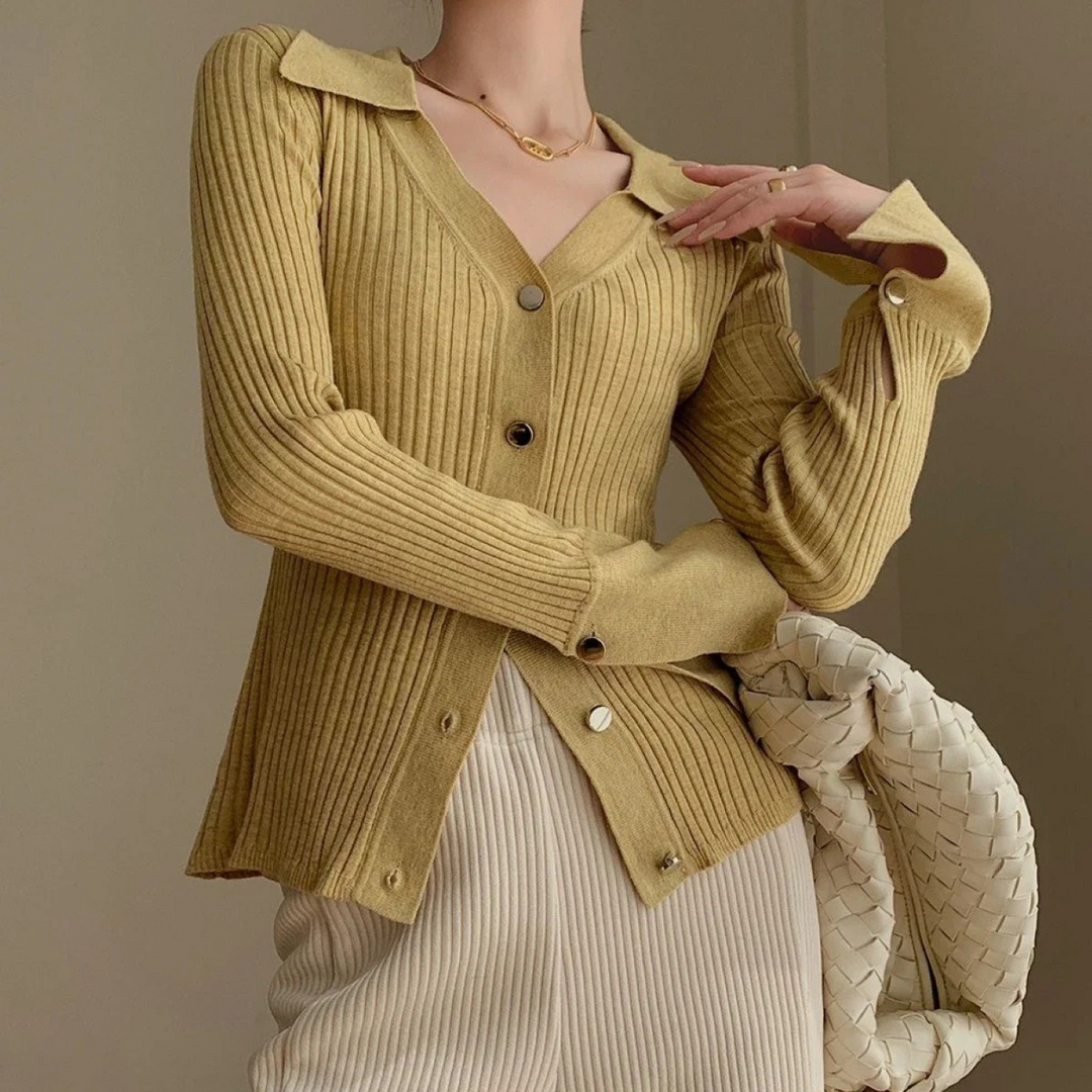 Levoire | Style Uni Veste Tricotée Braun
