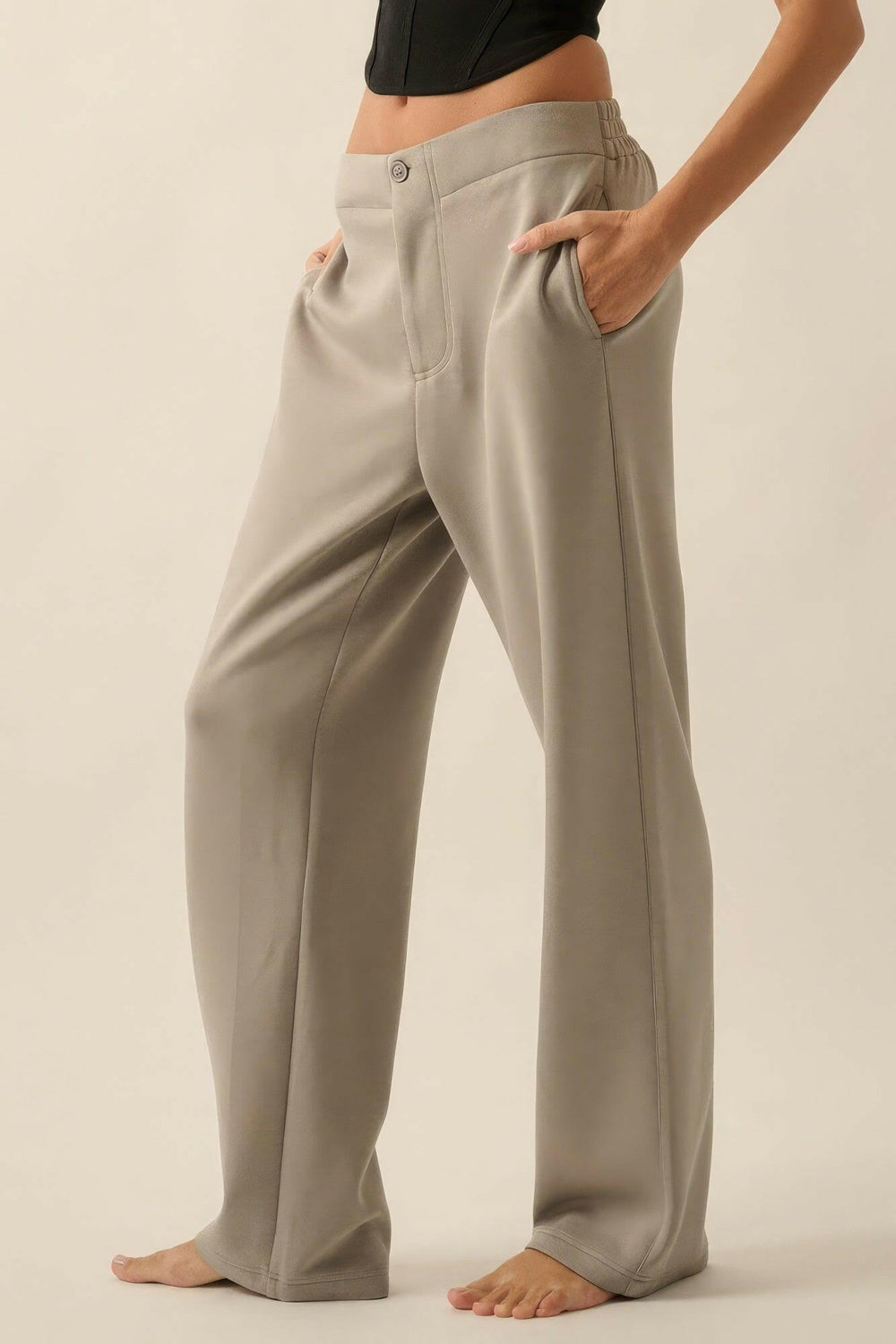 Levoire | Pantalon À Boutons Et Fermeture Éclair Taille Haute En Néoprène Premium L