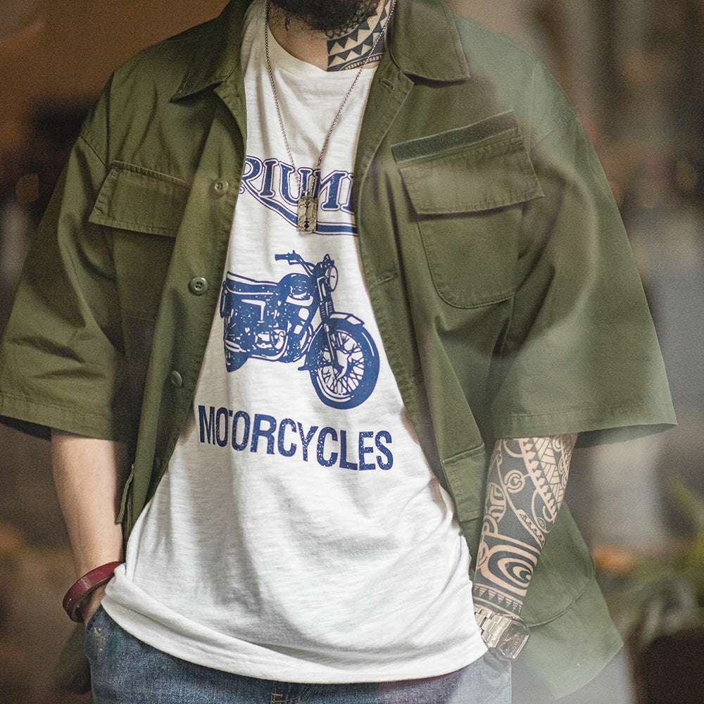 Levoire | Chemise De Travail Vintage Avec Quatre Poches Et Manches Courtes