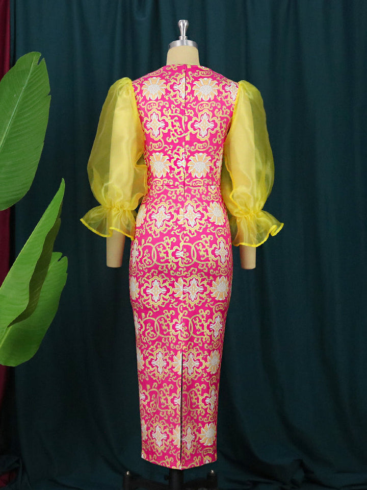 Levoire | Puffihihnat Vintage Druck Spaghetti Strap Dress