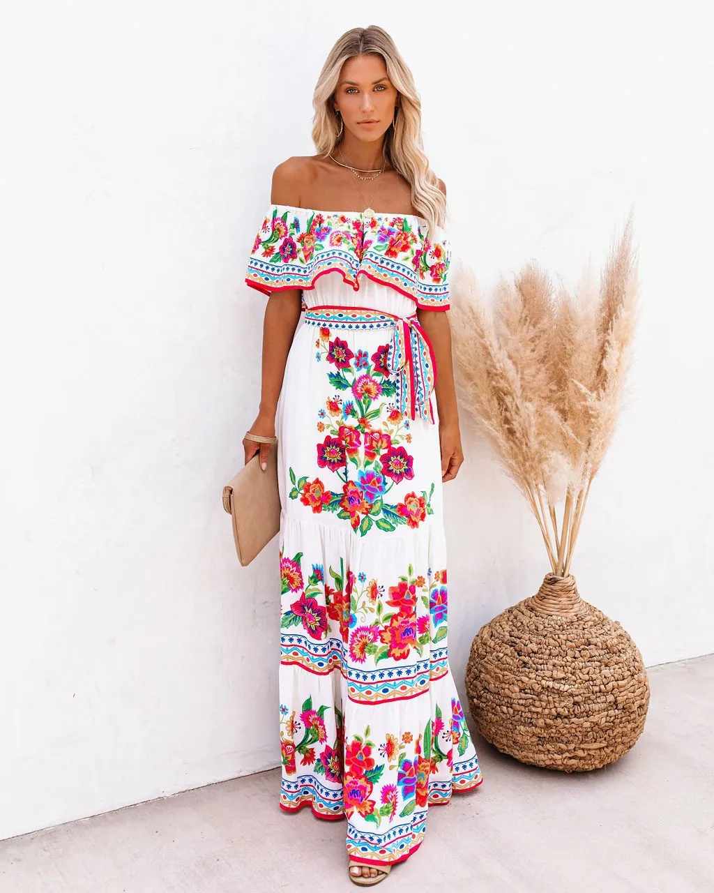 Levoire | Maxi Robe De Plage Boho Imprimée