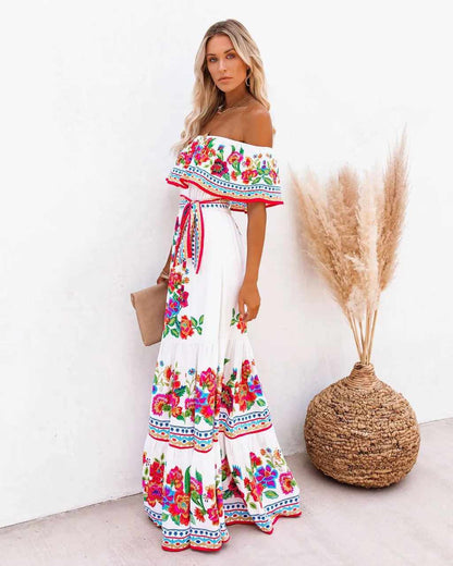 Levoire | Maxi Robe De Plage Boho Imprimée