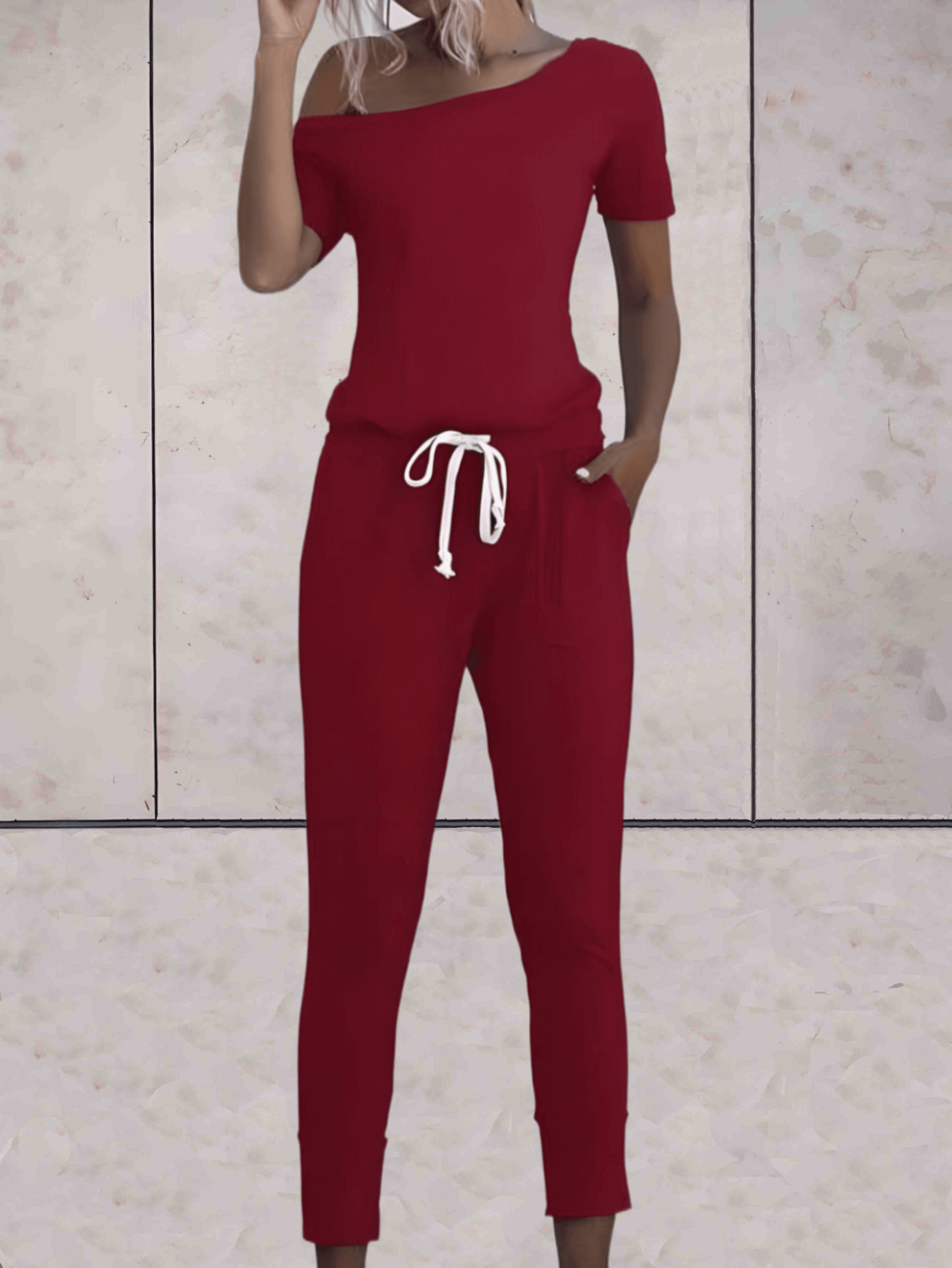 Levoire | Combinaison Confortable À Une Épaule Avec Des Manches Dénudées Et Un Bouton Réglable Aux Hanches