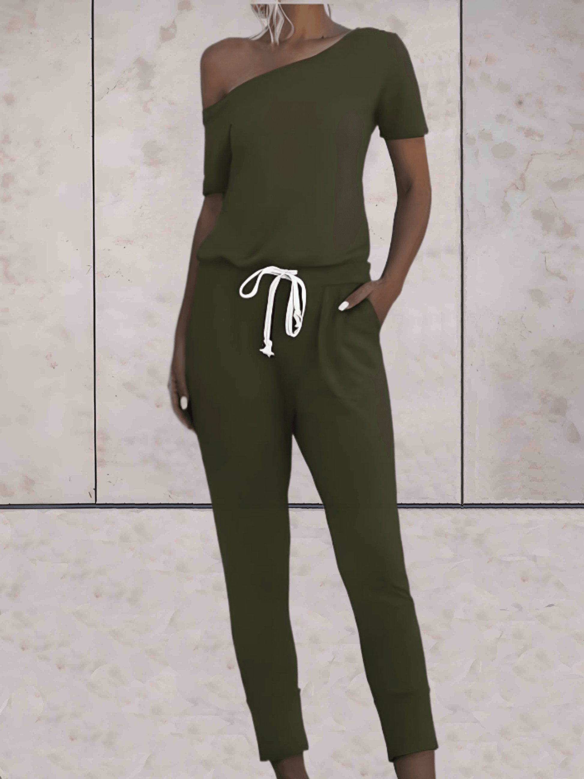 Levoire | Combinaison Confortable À Une Épaule Avec Des Manches Dénudées Et Un Bouton Réglable Aux Hanches