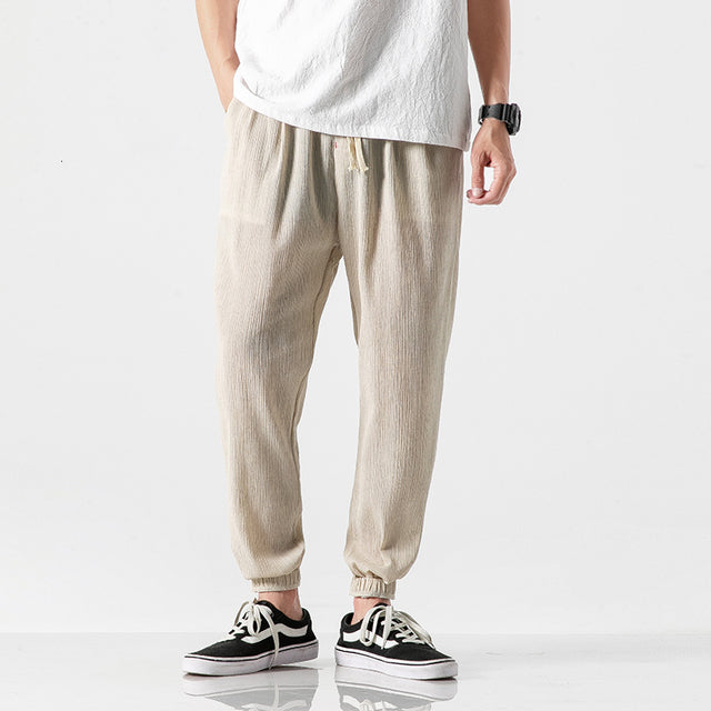 Levoire | Récolte De Vin Pantalons En Lin Beige