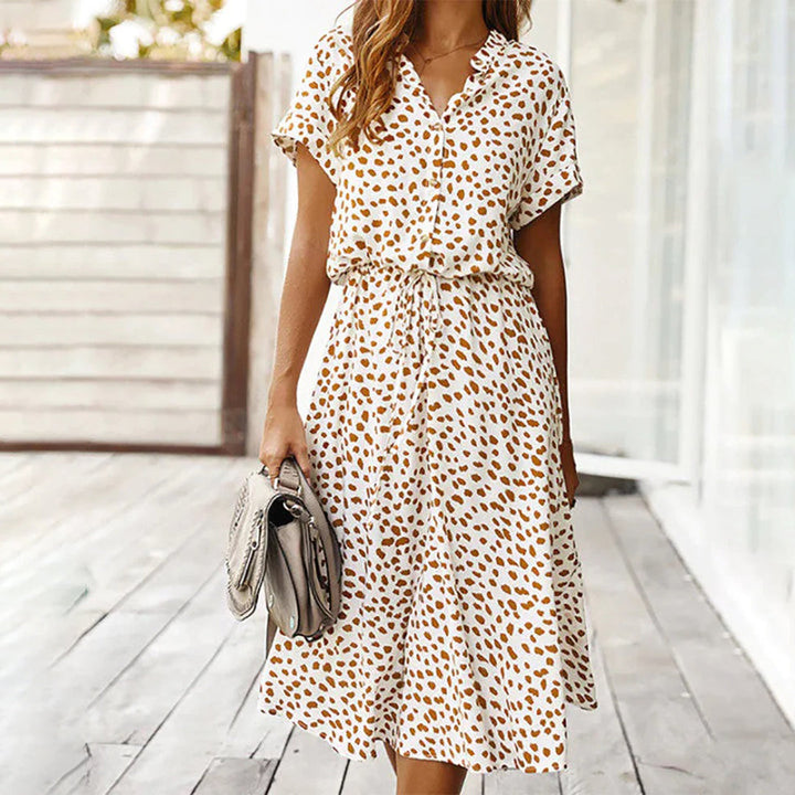 Levoire | Robe Avec Décolleté En V Imprimé Blanc