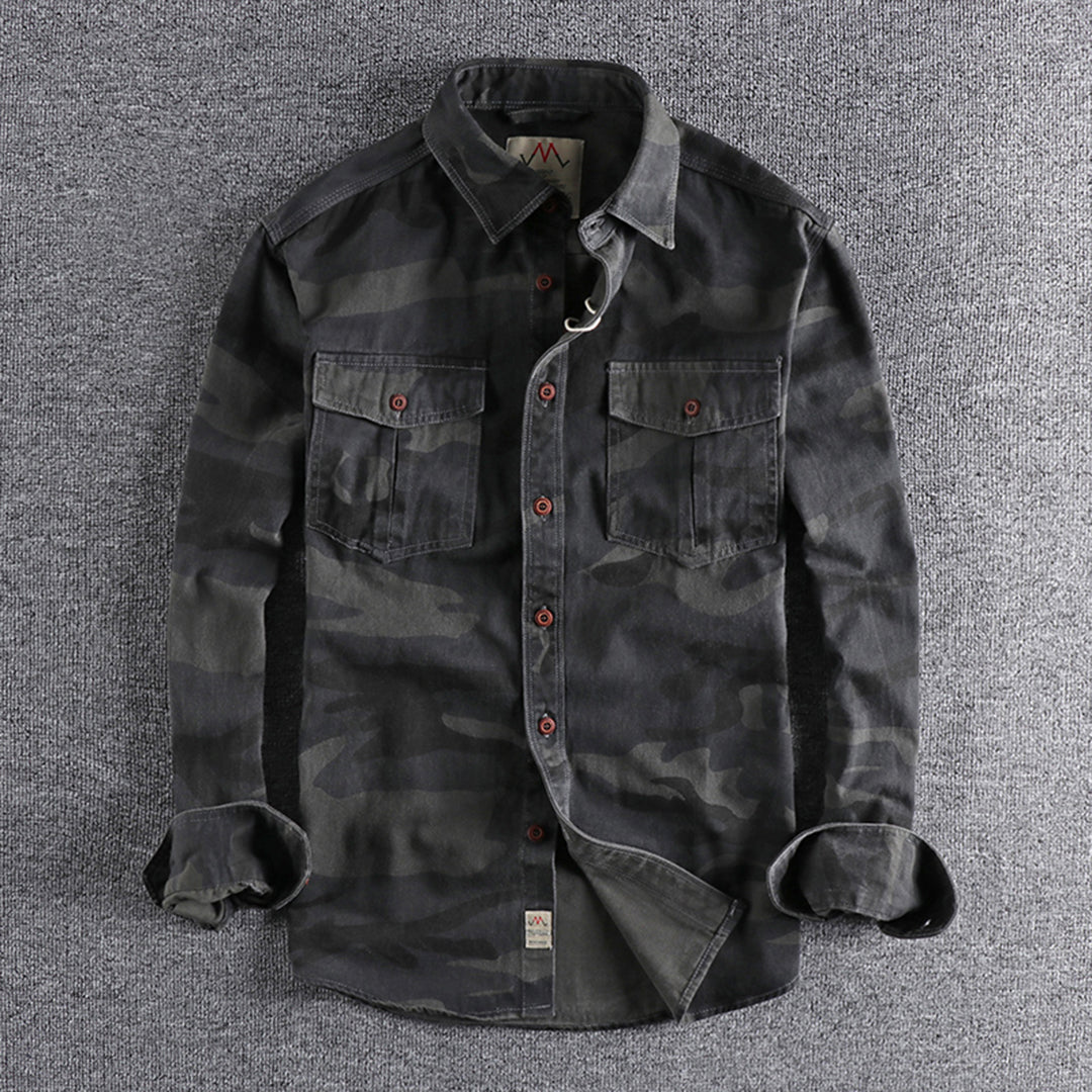Levoire | Chemise Camouflage À Poches Camouflage Gris-vert