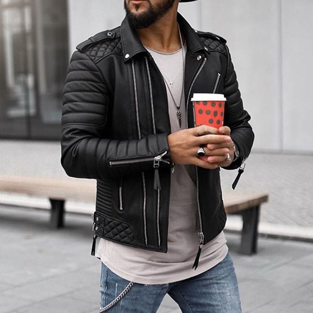 Levoire | Veste en Cuir Homme Style Contemporain et Durable Noir