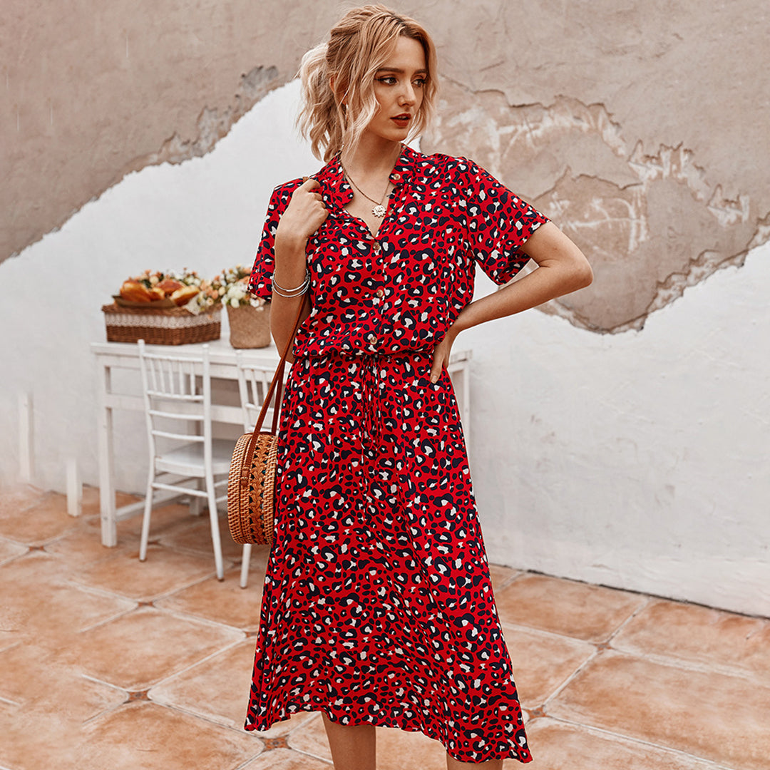 Levoire | Robe Avec Décolleté En V Imprimé Rot