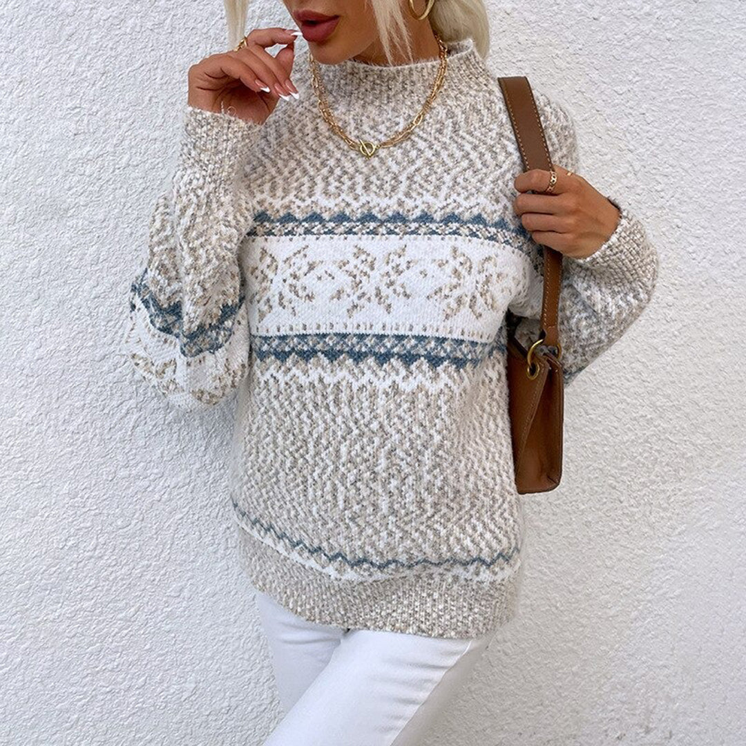 Levoire | Col Rond Wine Vintage Pull Femmes Brun clair
