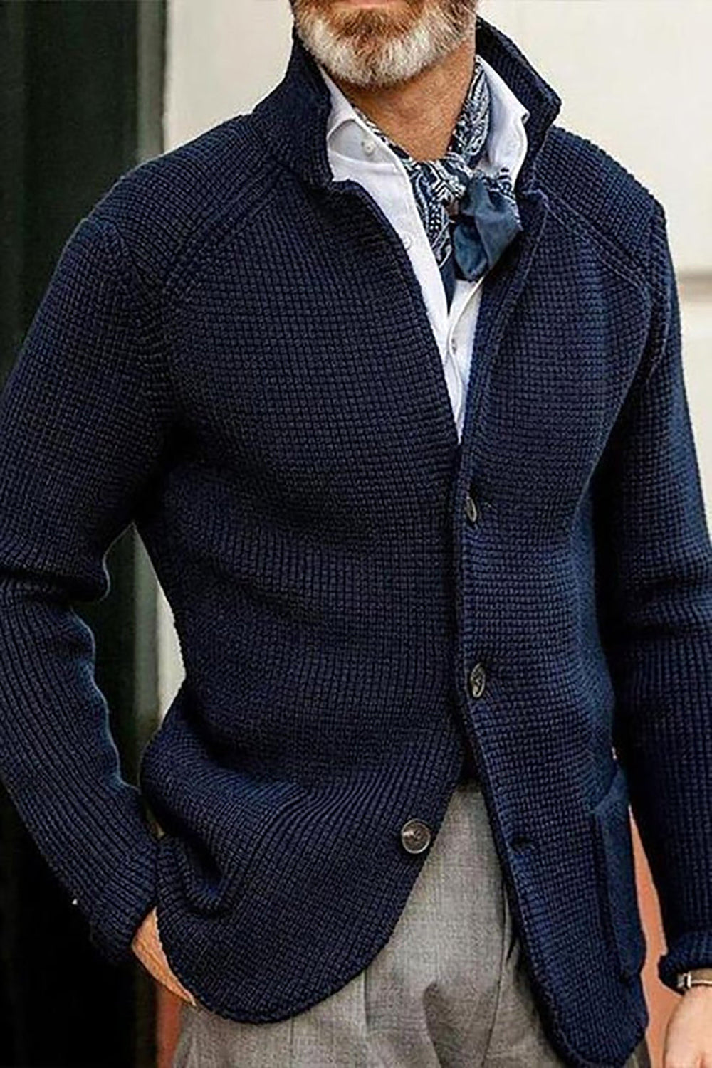 Levoire | Gilet Tricoté Classiquement Bleu