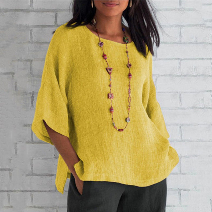 Levoire | Haut En Lin Léger Au Look Décontracté Jaune