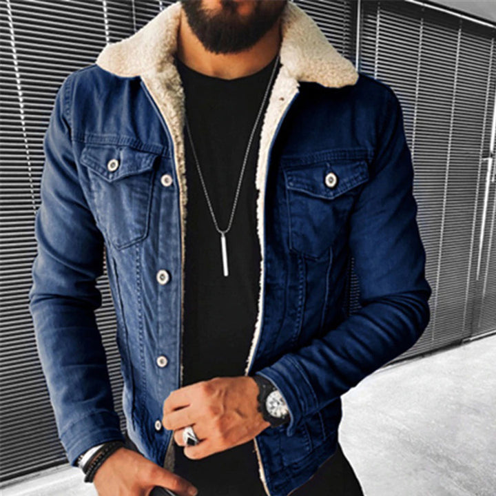 Levoire | Veste En Denim Doublée De Fourrure À Manches Longues