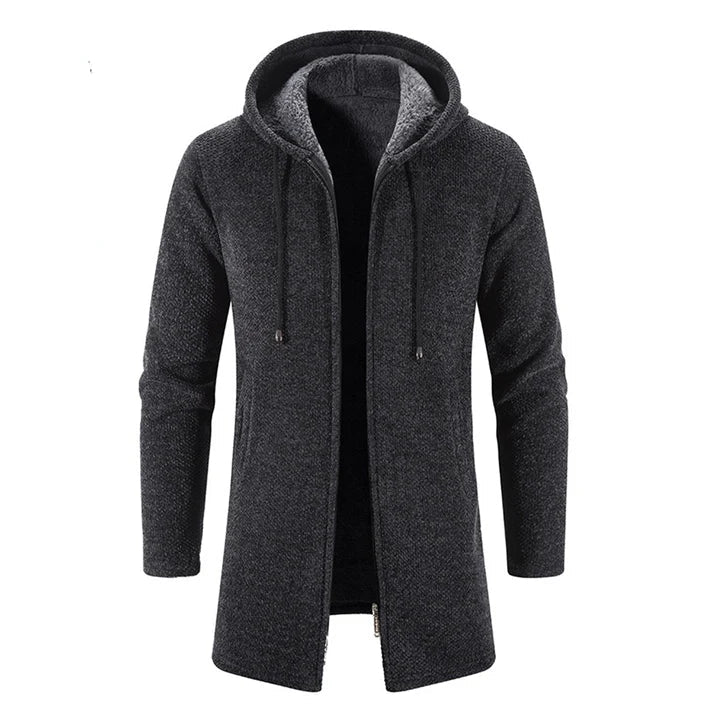 Levoire | Manteau Chaud Pour Hommes Avec Capuche Gris foncé