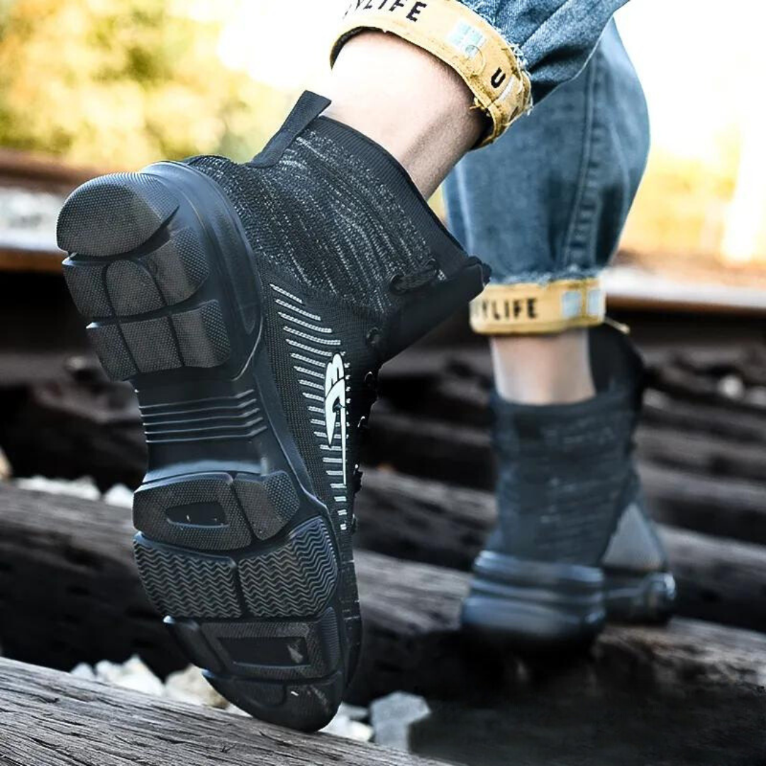 Levoire | Chaussures De Travail Respirantes Hautes Avec Détails Tricotés Pour Hommes