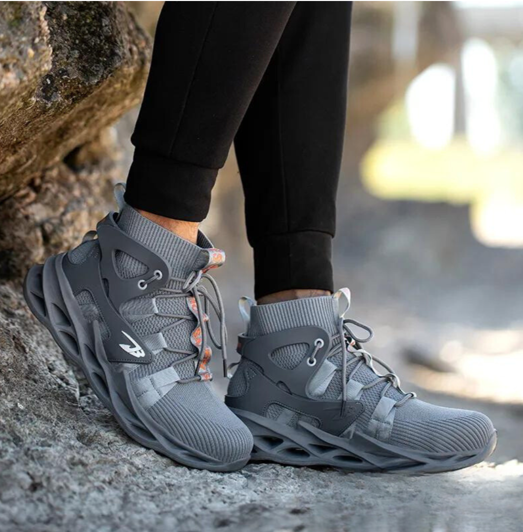 Levoire | Protecteurs De Demi-Taille Chaussures De Sécurité Avec Semelle Et Cheville Renforcées Pour Hommes Gris Orange