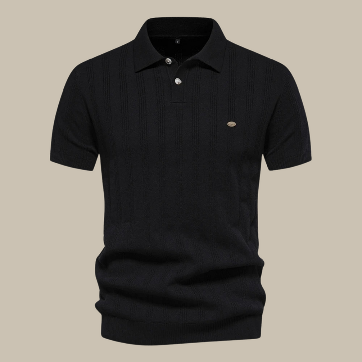 Levoire | Polo En Mérinos Élégant Pour Hommes noir