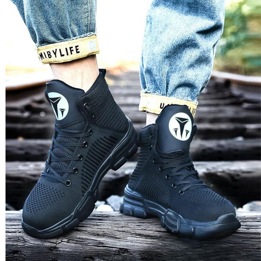 Levoire | Chaussures De Travail Respirantes Hautes Avec Détails Tricotés Pour Hommes