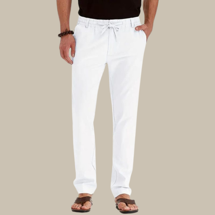 Levoire | Pantalons D'Été Confortables Avec Une Taille Élastique Et Une Coupe Ample blanc
