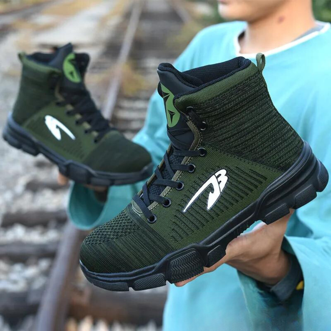 Levoire | Chaussures De Travail Respirantes Hautes Avec Détails Tricotés Pour Hommes