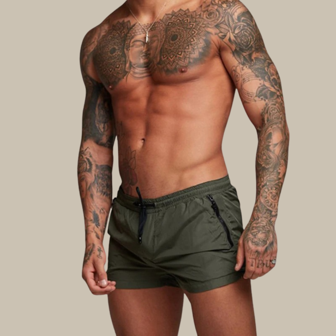 Levoire | Maillot De Bain Court À Séchage Rapide Avec Stretch vert olive