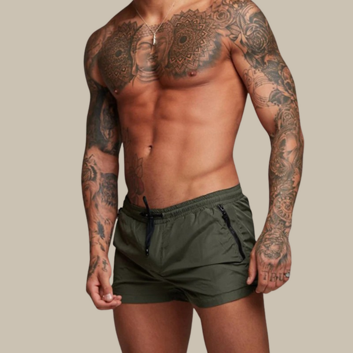 Levoire | Maillot De Bain Court À Séchage Rapide Avec Stretch vert olive