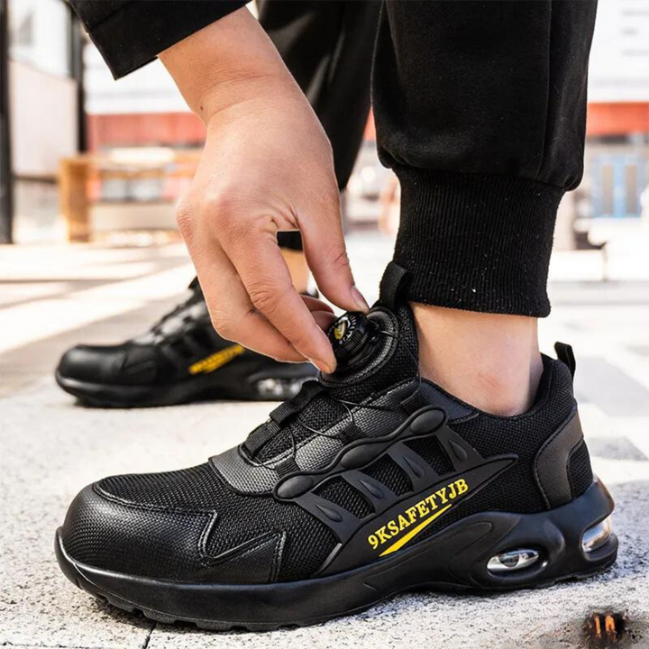 Levoire | Chaussures De Sécurité Suspendues Avec Semelle 3D Et Verrouillage Rotatif Pour Hommes Noir jaune