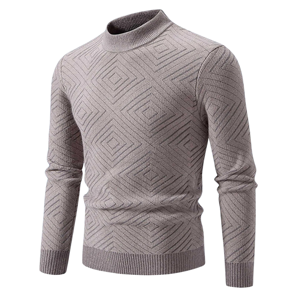 Levoire | Slim Model Round Neck Long Sleeve Sweater For Comfort Beige