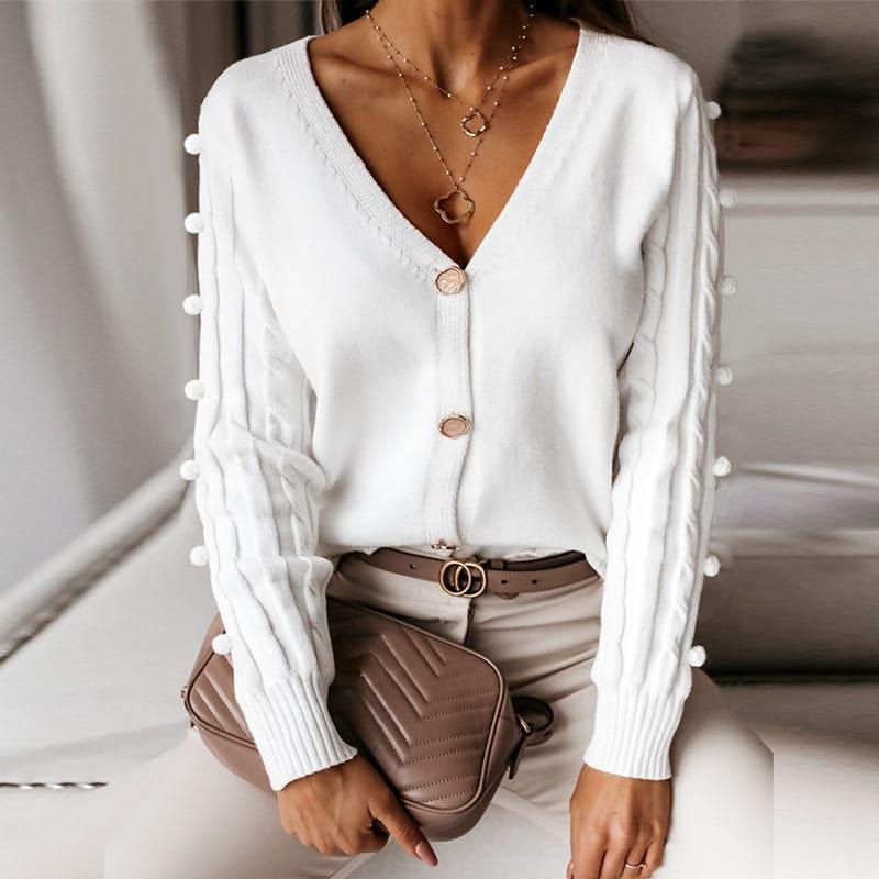 Levoire | Pull en V Blanc