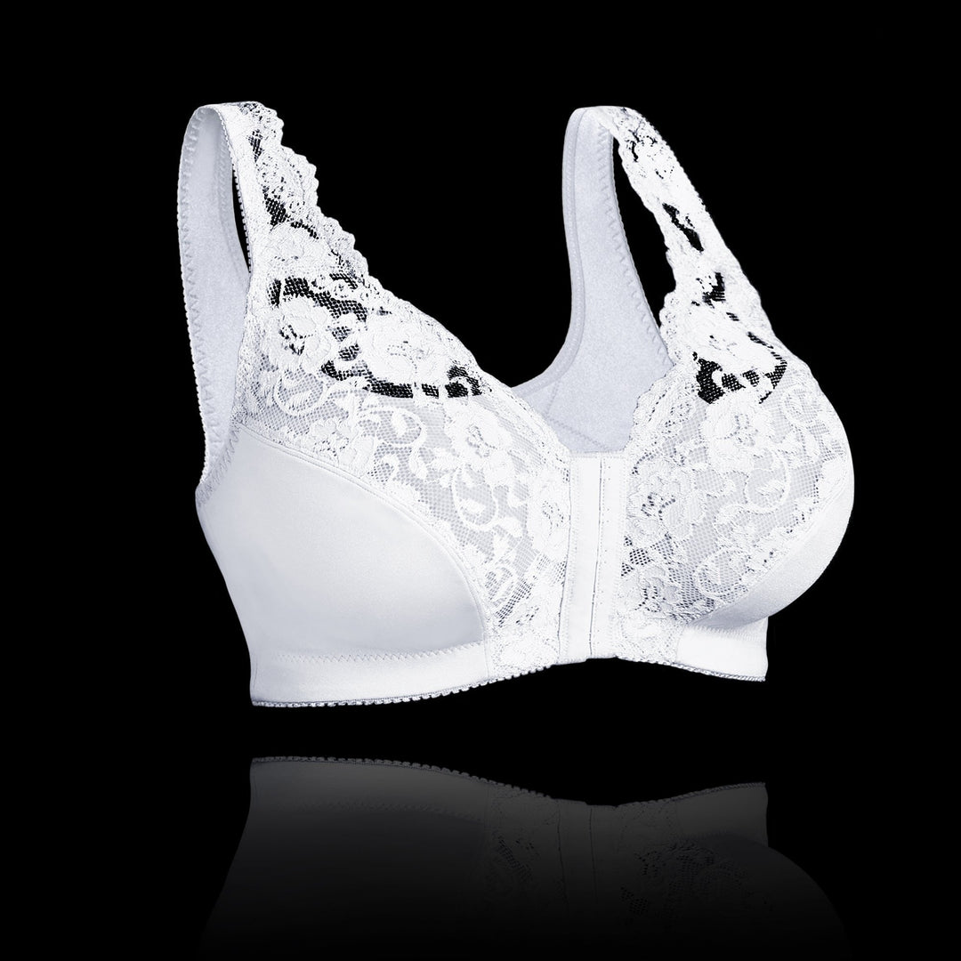 Levoire | Brassage Confortable Sans Fil En Dentelle Avec Ouverture Frontale Blanc