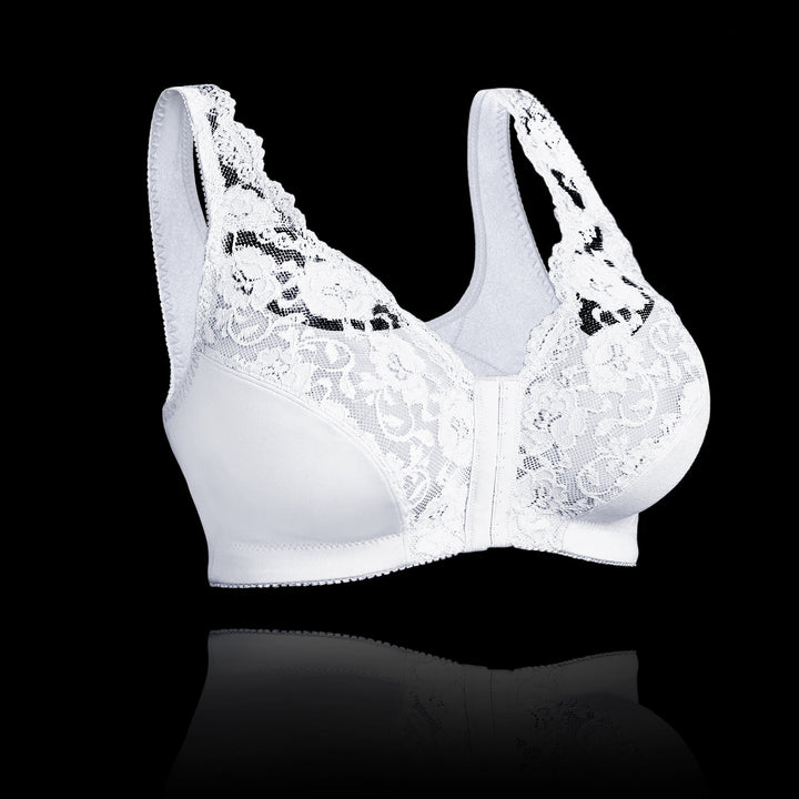 Levoire | Brassage Confortable Sans Fil En Dentelle Avec Ouverture Frontale Blanc