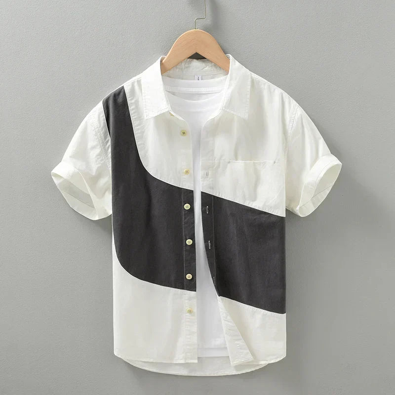 Levoire | Chemise À Carreaux Decontractee Confortable Hommes Blanc