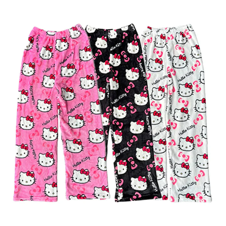 Levoire | Pantalon En Polaire Doux À Motif De Chat