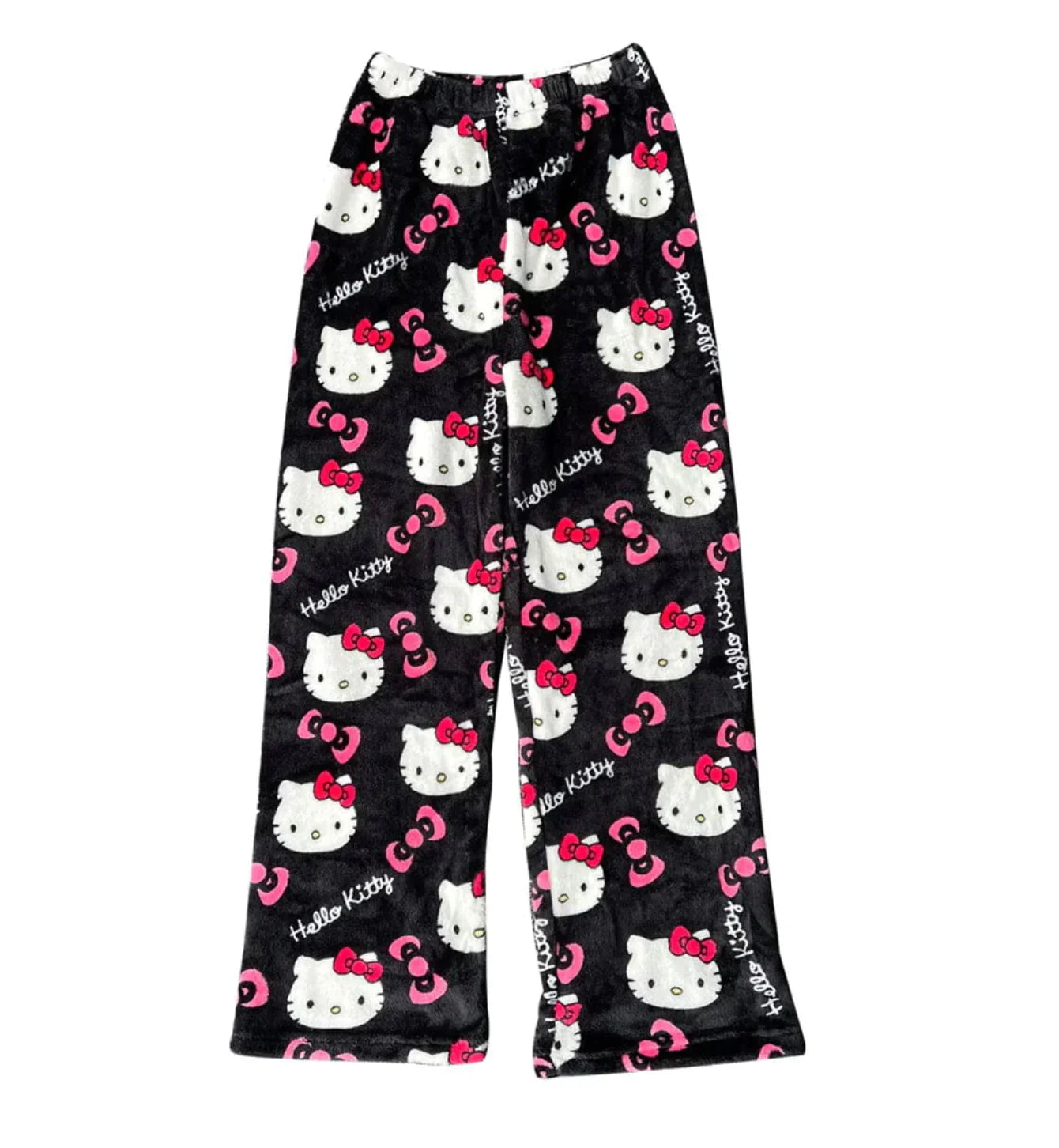 Levoire | Pantalon En Polaire Doux À Motif De Chat Noir