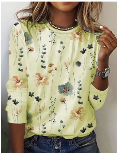 Levoire | Haut Tendance Avec Motif Floral Gelb