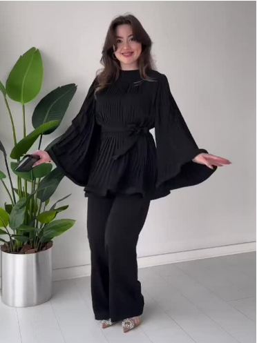 Levoire | Ensemble Élégant Avec Haut Ample Noir