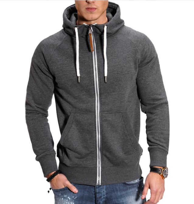 Levoire | Hoodie Confortable Zippé Uni Gris Foncé